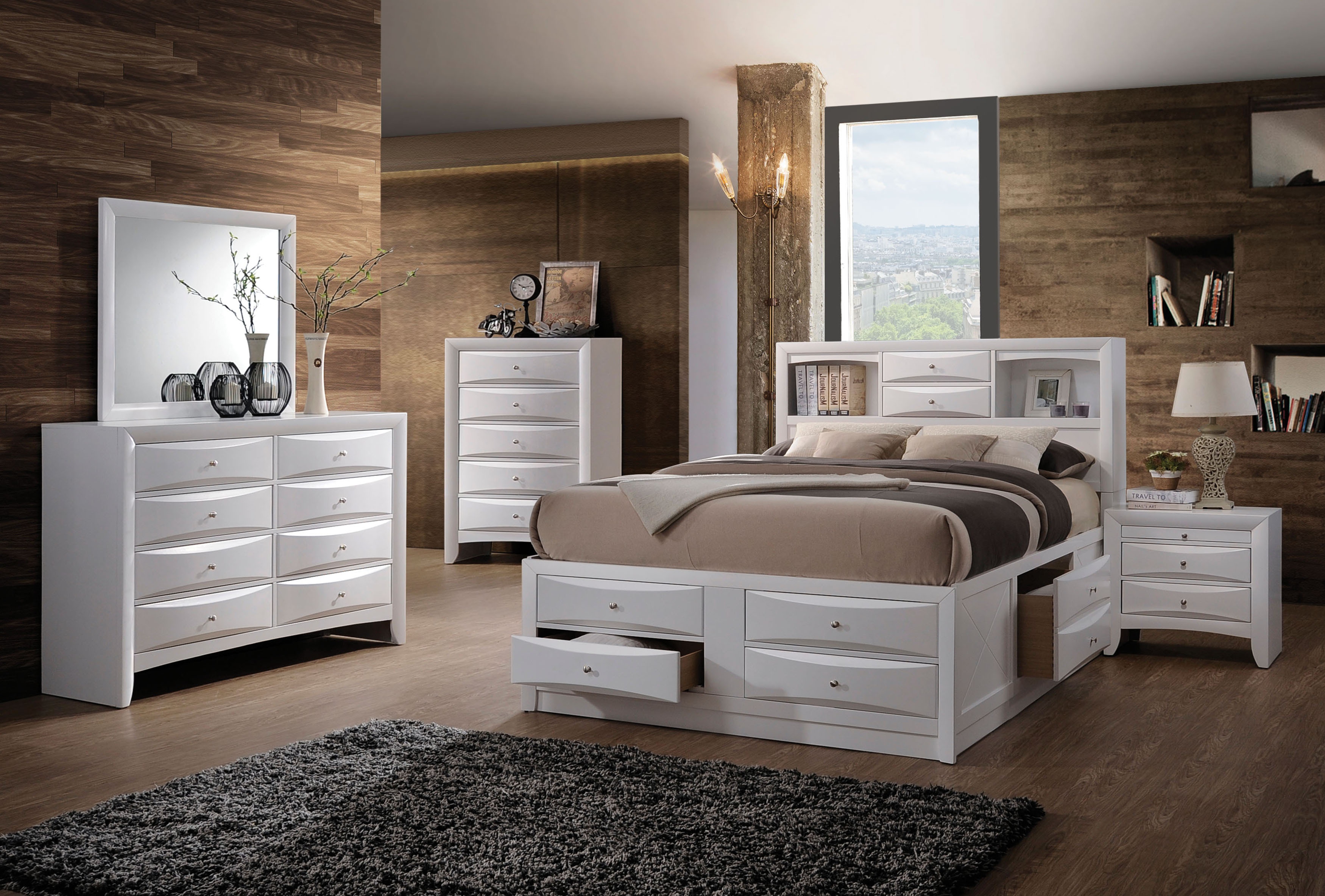 カリフォルニアポスターACME FURNITURE Ashley Juararo California King Poster Bed B251-68-66-94